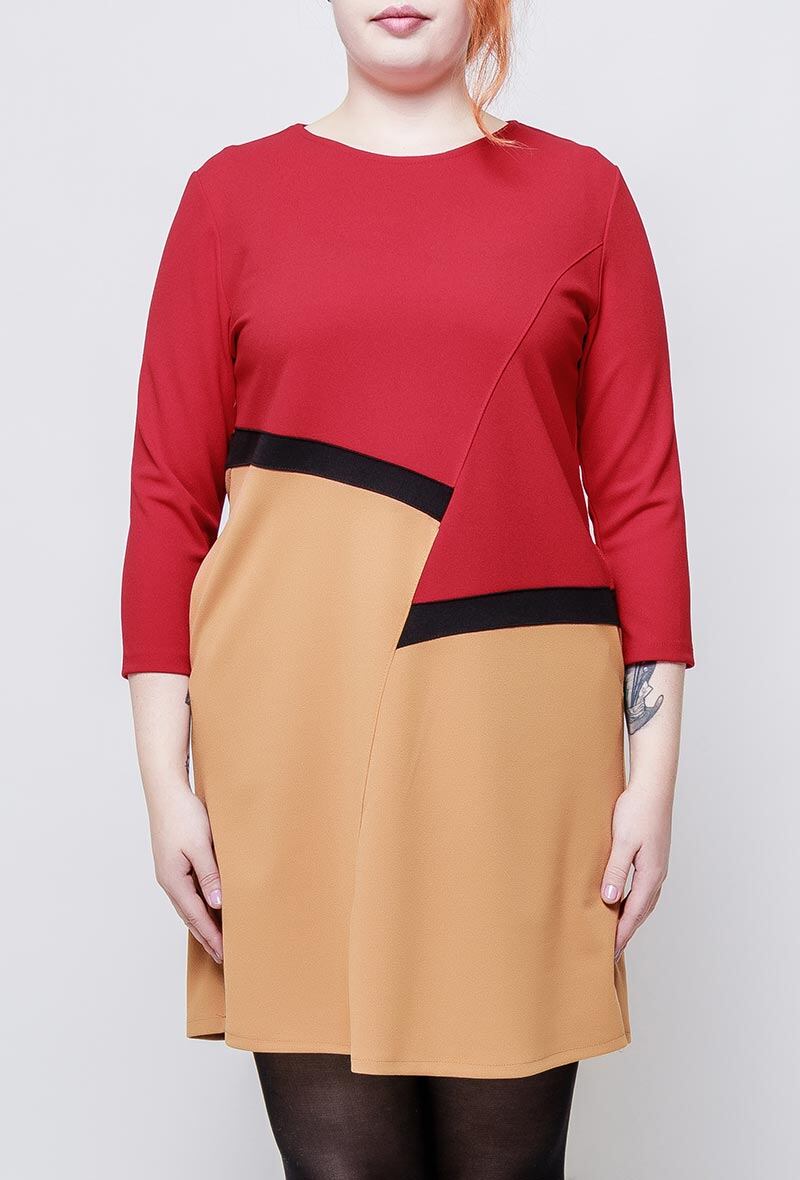 Plus Size Färgblock Klänning