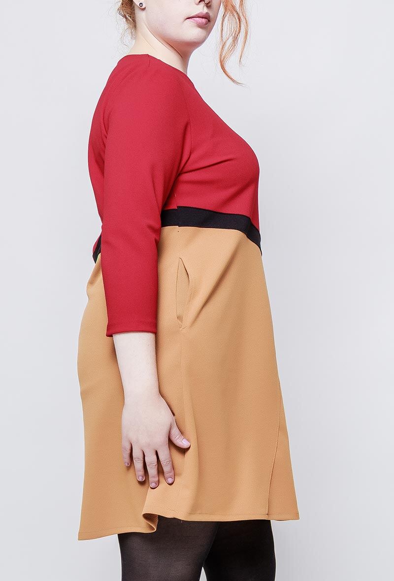 Plus Size Färgblock Klänning