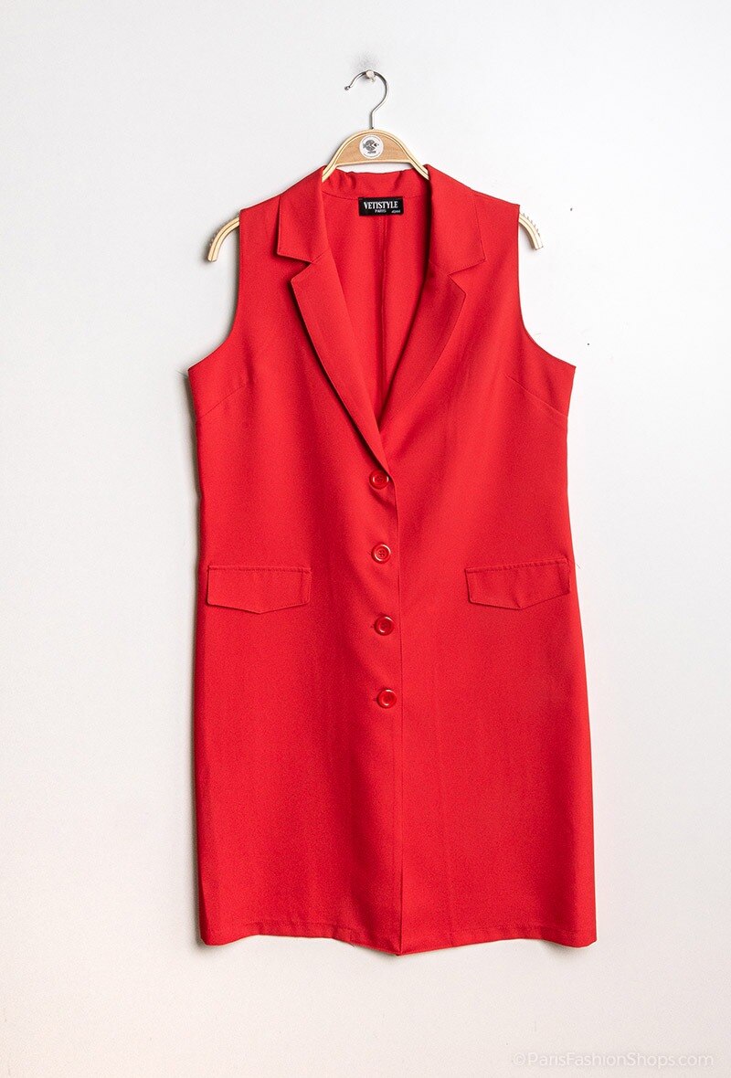 Plus Size plain suit dress