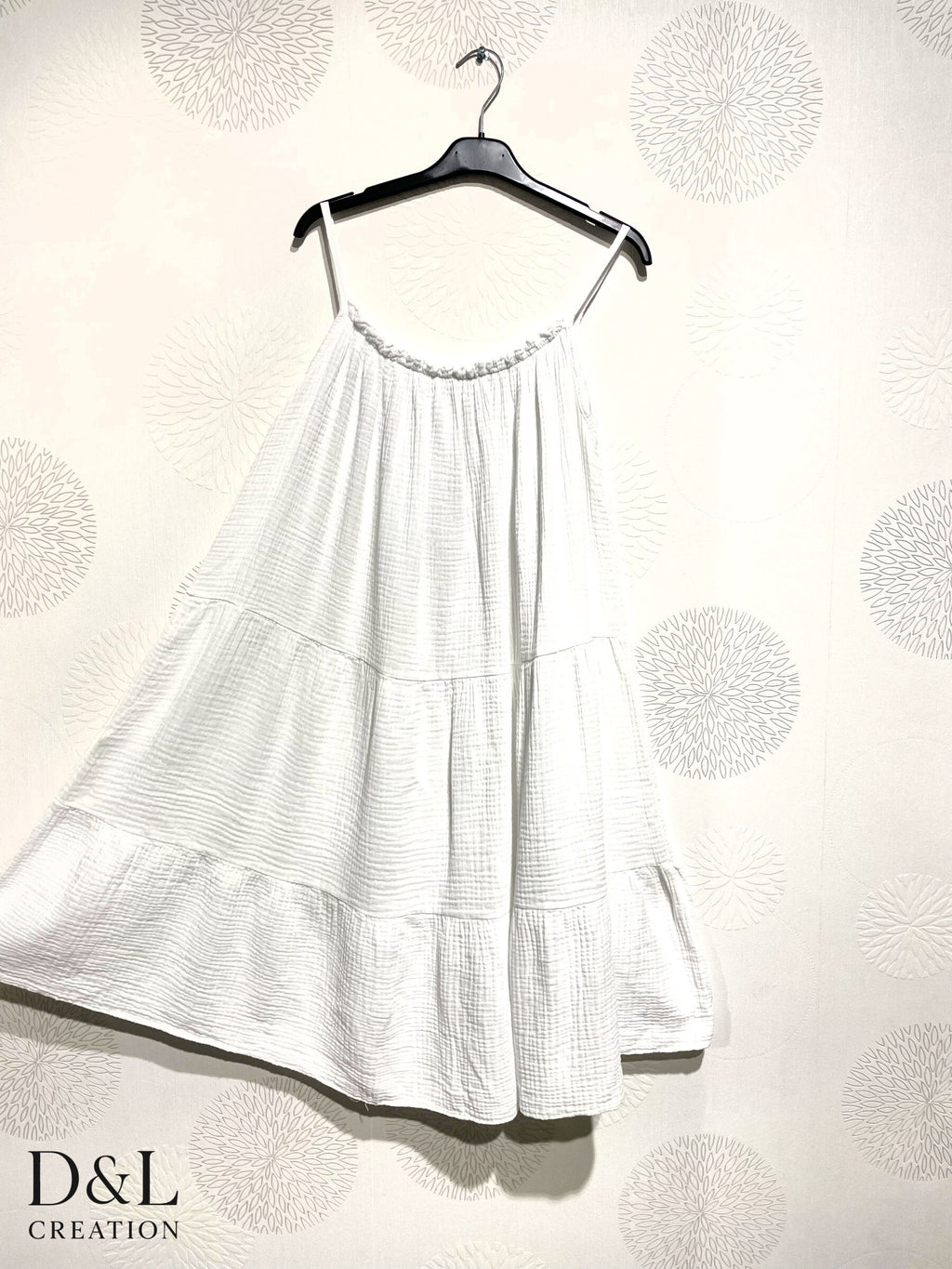Plus Size Short dress with double -sided double -sized cotton gauze T38 at T50