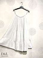 Plus Size Short dress with double -sided double -sized cotton gauze T38 at T50