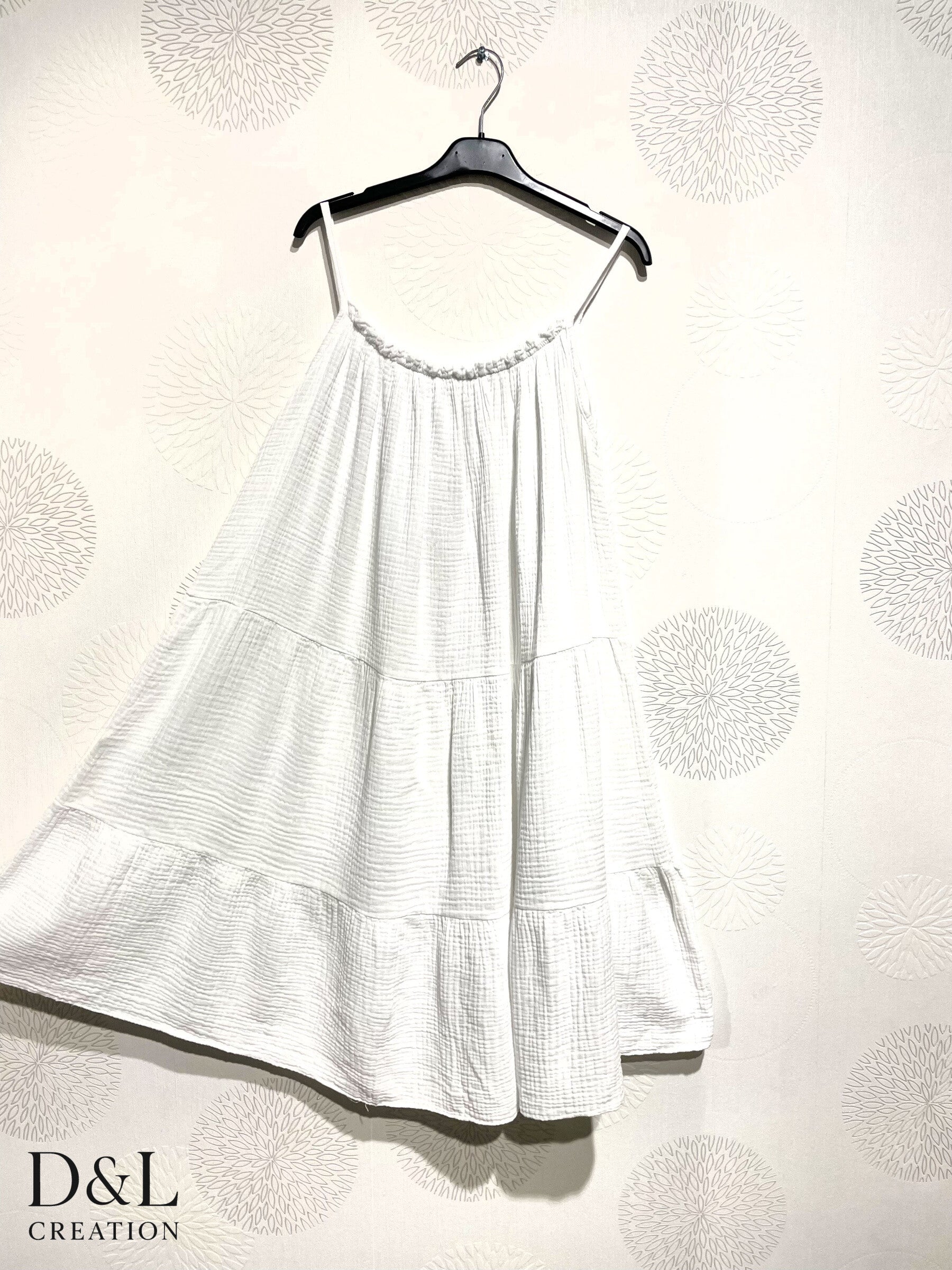 Plus Size Short dress with double -sided double -sized cotton gauze T38 at T50