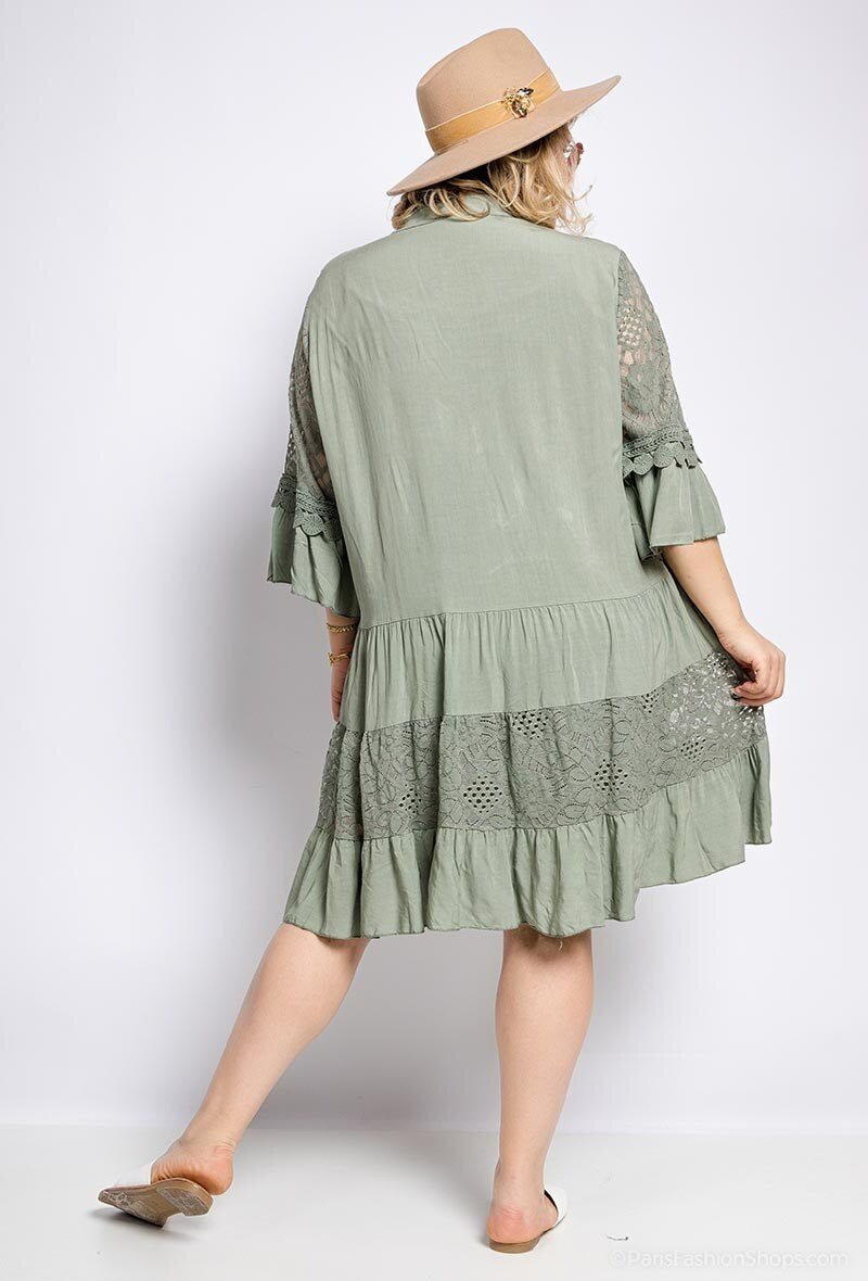 Plus Size Lace Dress with Underneath Tank Top