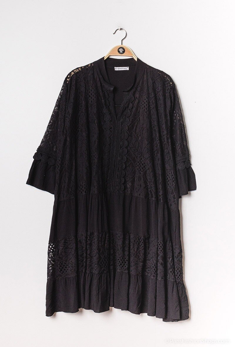 Dress with lace i Stor Storlek