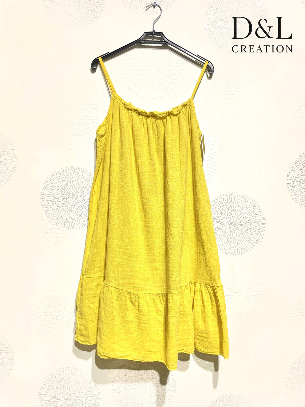 Plus Size Short dress with thin cotton straps size 38 to 46