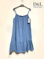 Plus Size Short dress with thin cotton straps size 38 to 46