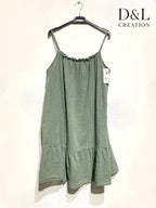 Plus Size Short dress with thin cotton straps size 38 to 46