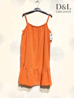 Plus Size Short dress with thin cotton straps size 38 to 46