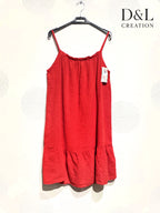 Plus Size Short dress with thin cotton straps size 38 to 46