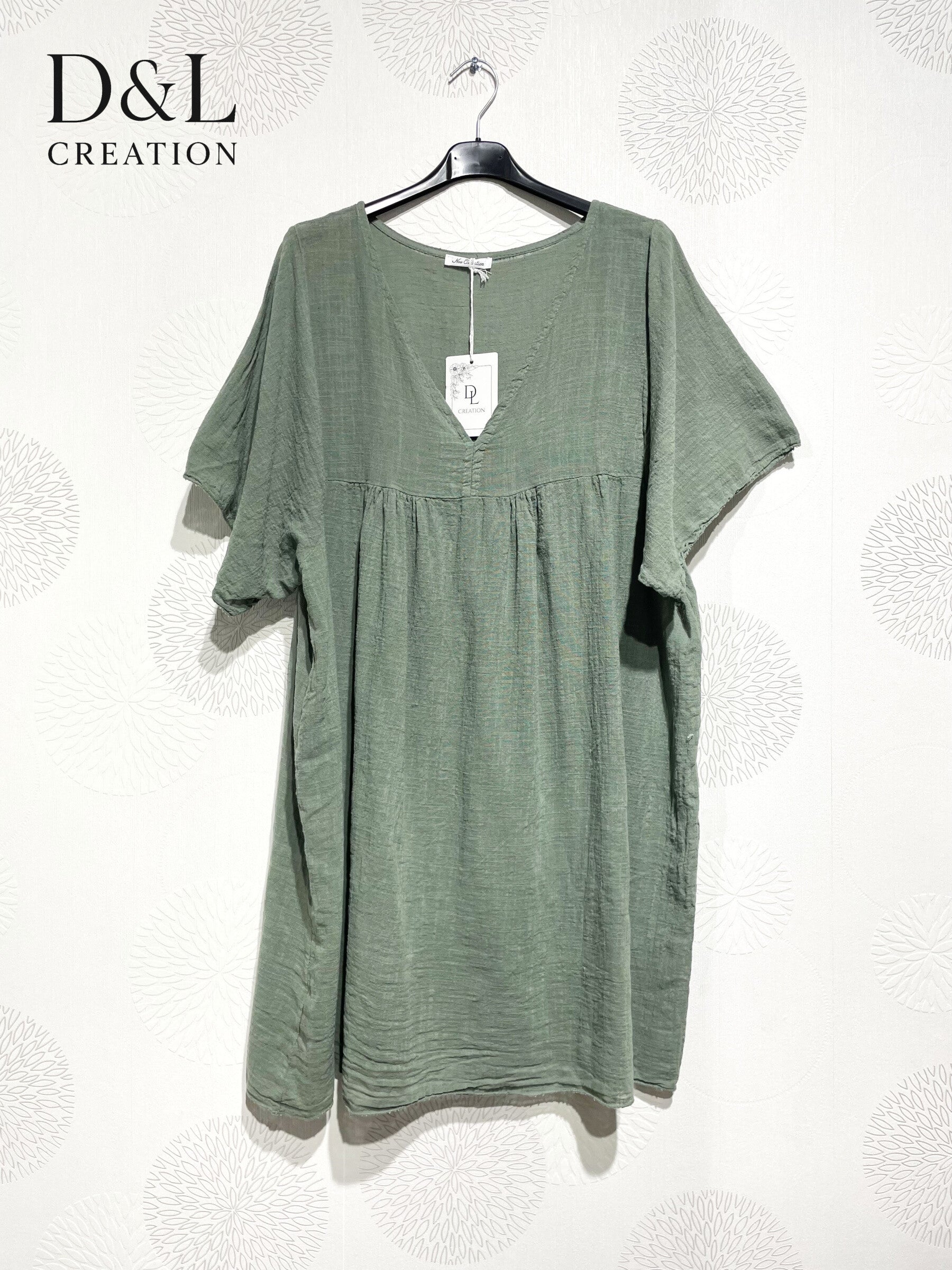 Plus Size Kort Klänning V-ringad T38 till T52