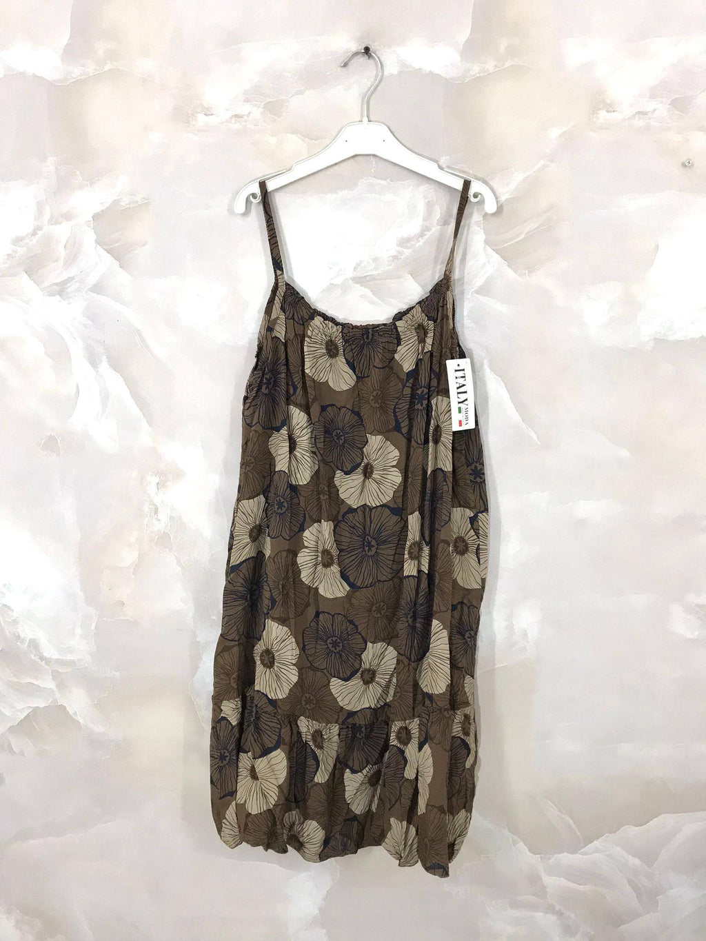 Plus Size Short printed dress with thin straps sizes 38 to 48