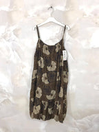 Plus Size Short printed dress with thin straps sizes 38 to 48