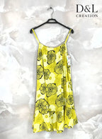 Plus Size Short printed dress with thin straps sizes 38 to 48