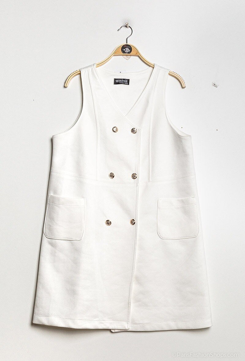 Plus Size Robe courtes avec 4 bouton