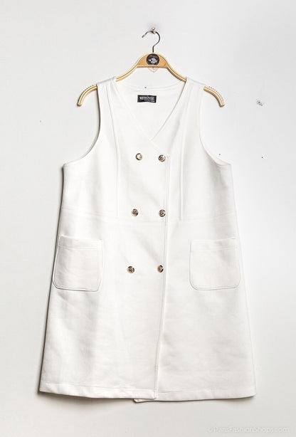 Plus Size Robe courtes avec 4 bouton