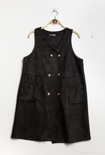 Plus Size Robe courtes avec 4 bouton