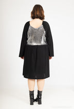 Plus Size Crossover Klänning med Paljetter