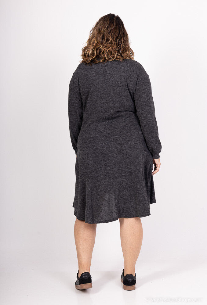 Plus Size Halvlång Klänning
