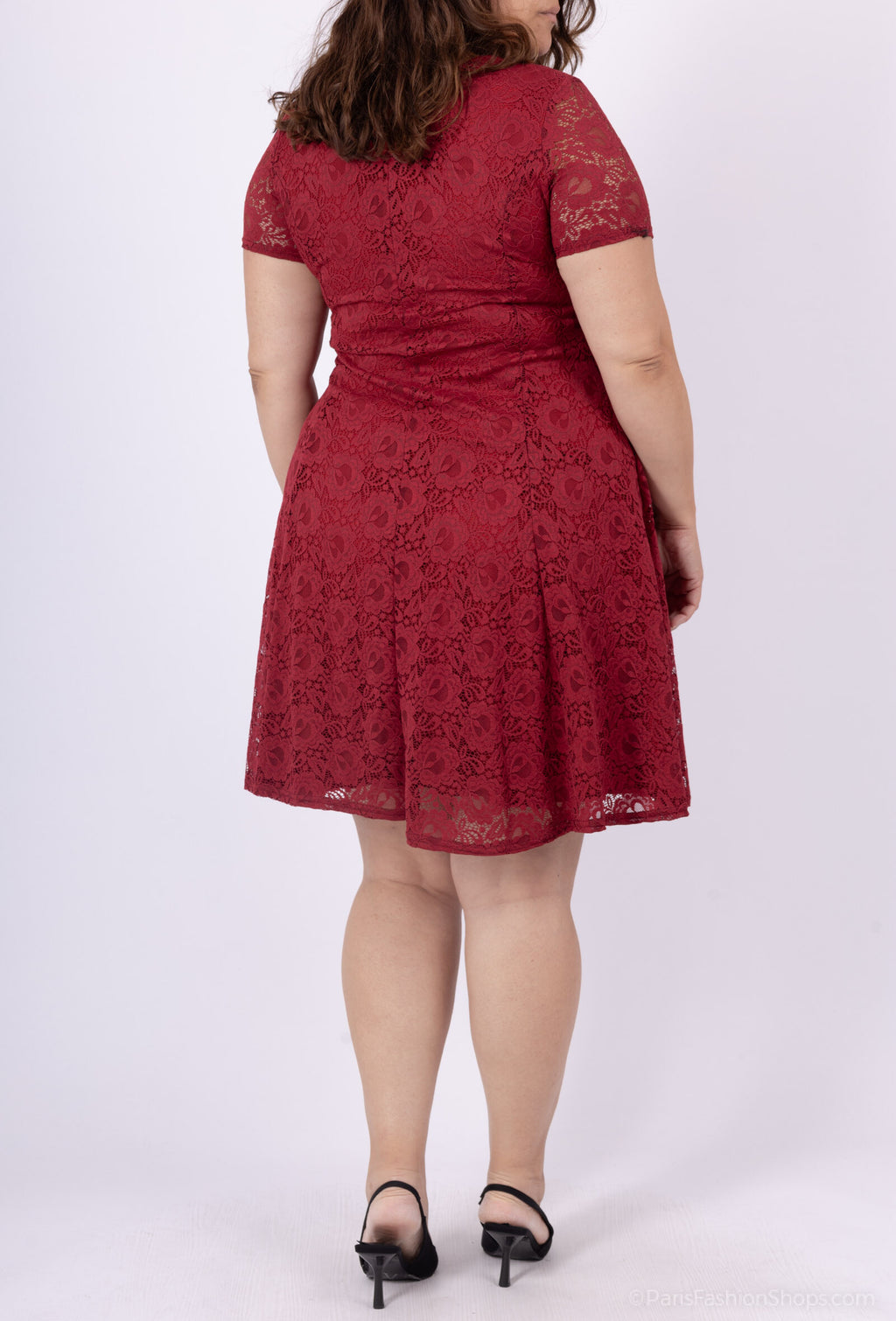 Lace Dress with Flared Doublet i Stor Storlek