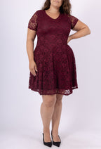 Plus Size Lace dress with flared doublet