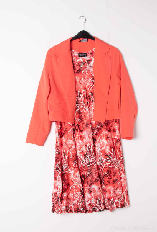 Plus Size Flared lace dress with jacket and set