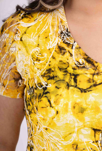 Plus Size Flared Lace Dress