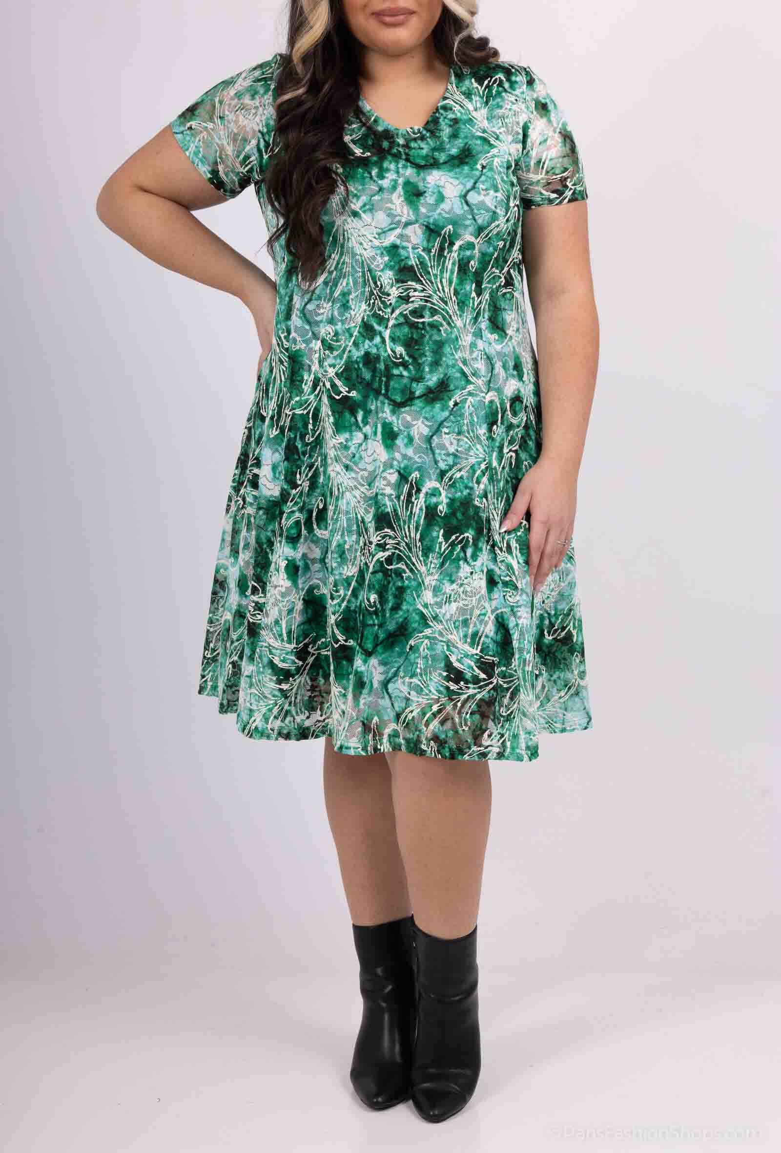 Plus Size Flared lace dress in doubles