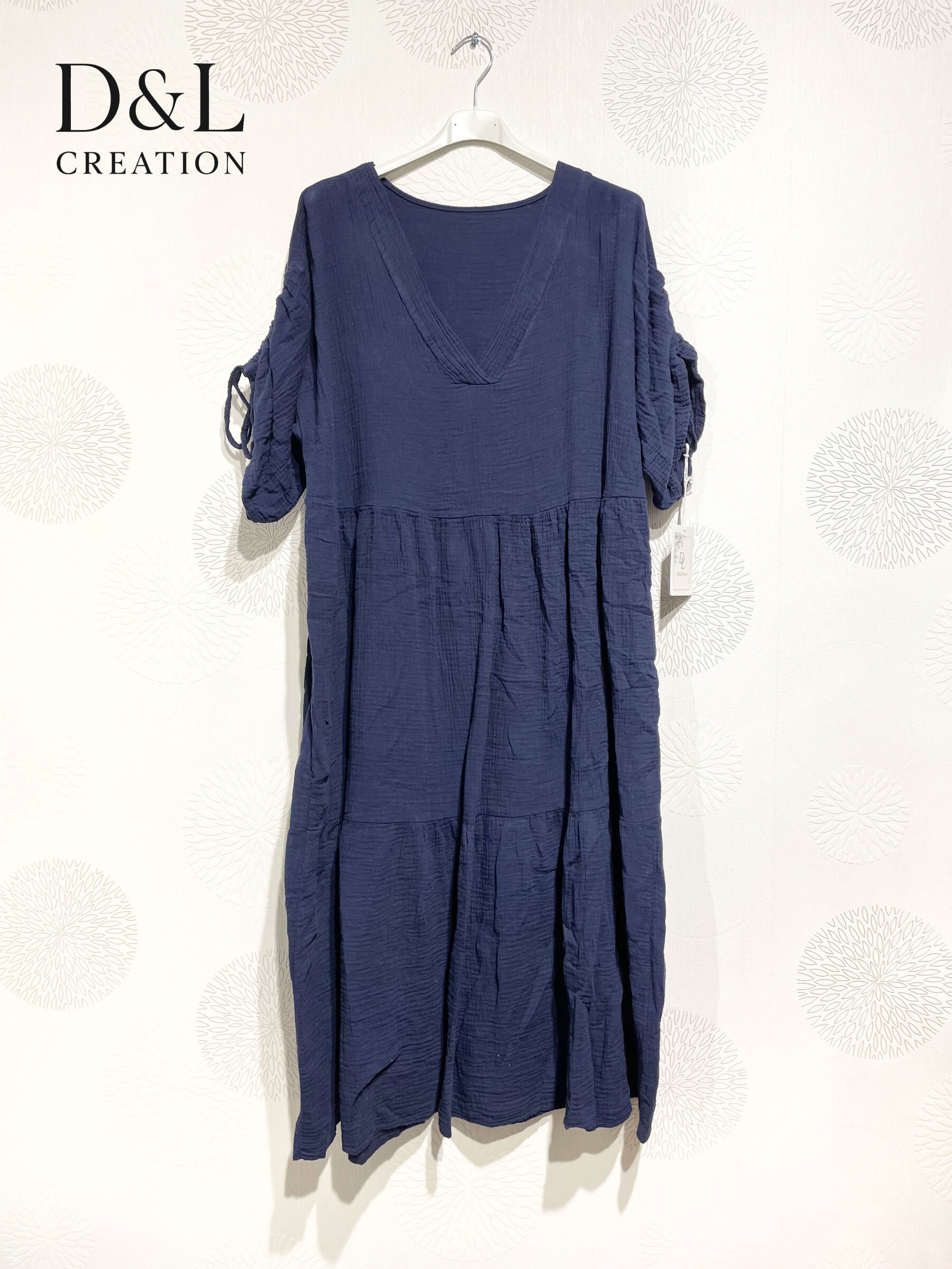 Plus Size Double dress cotton gauze v t38 to t46