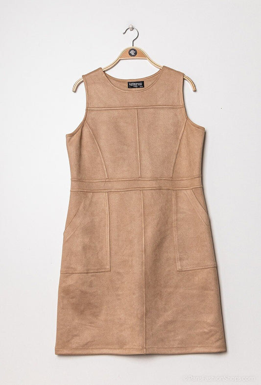 Plus Size Suede Klänning