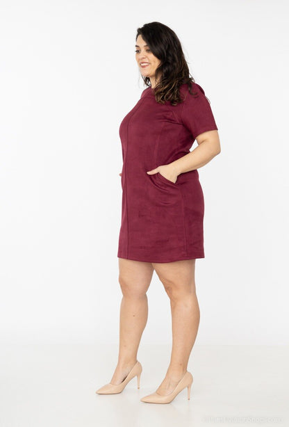 Plus Size Suede Dress