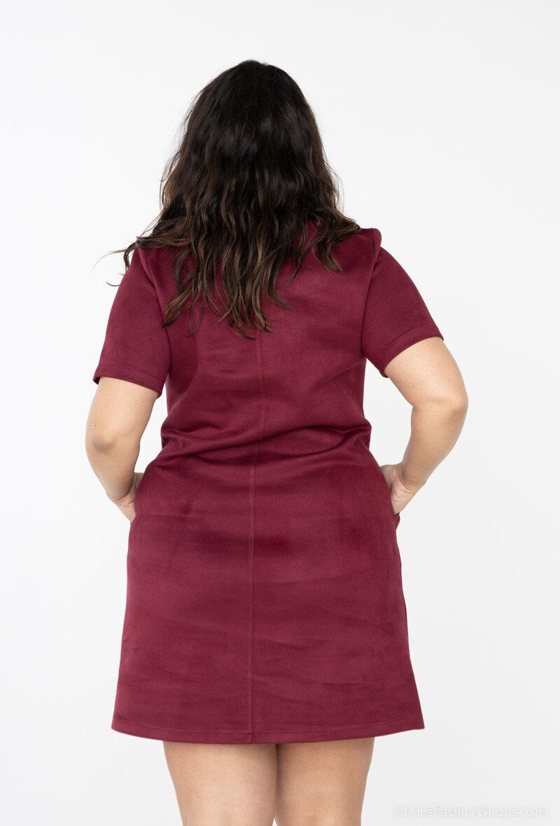 Plus Size Suede Dress