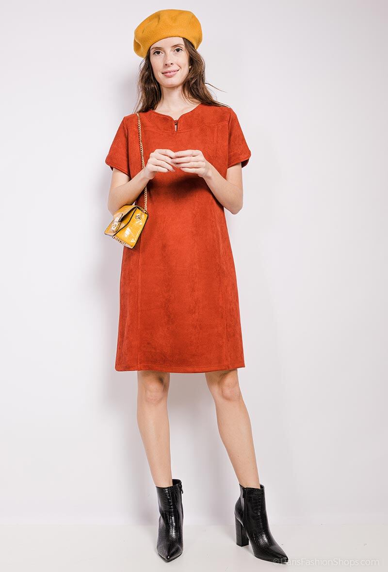Plus Size Suede Klänning