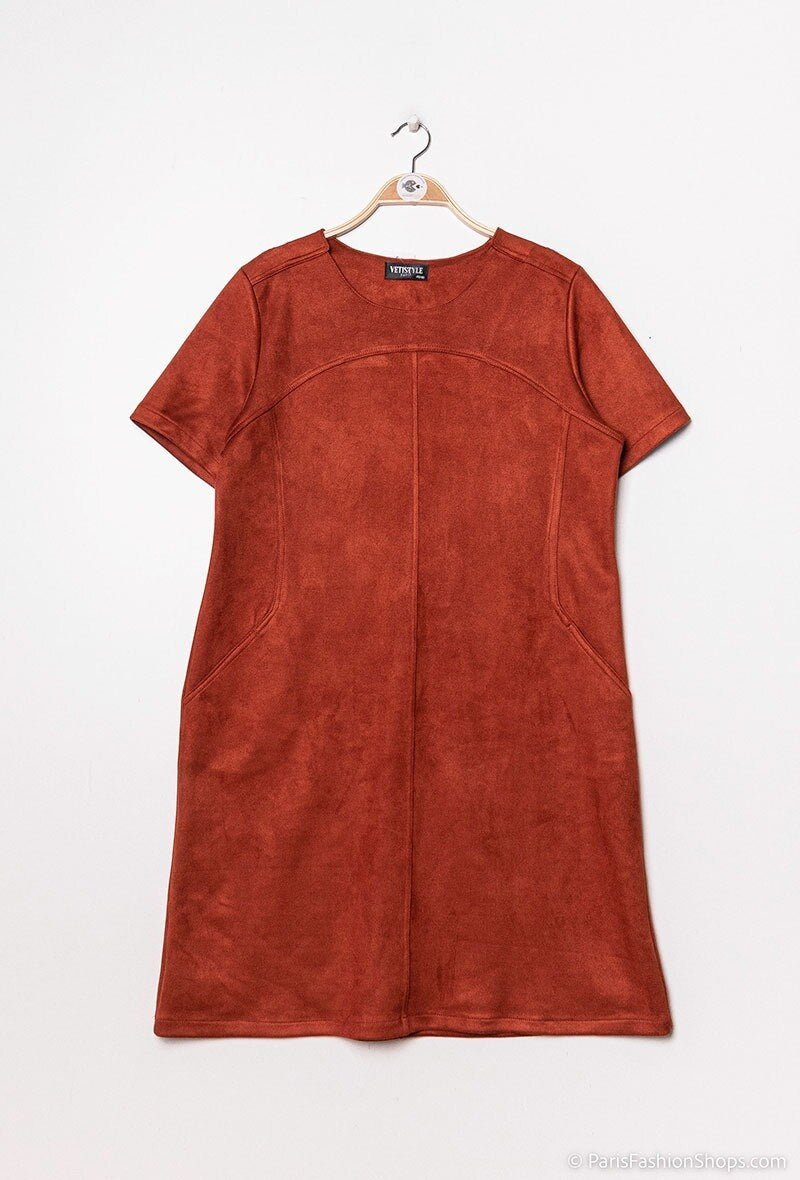 Plus Size Suede dress