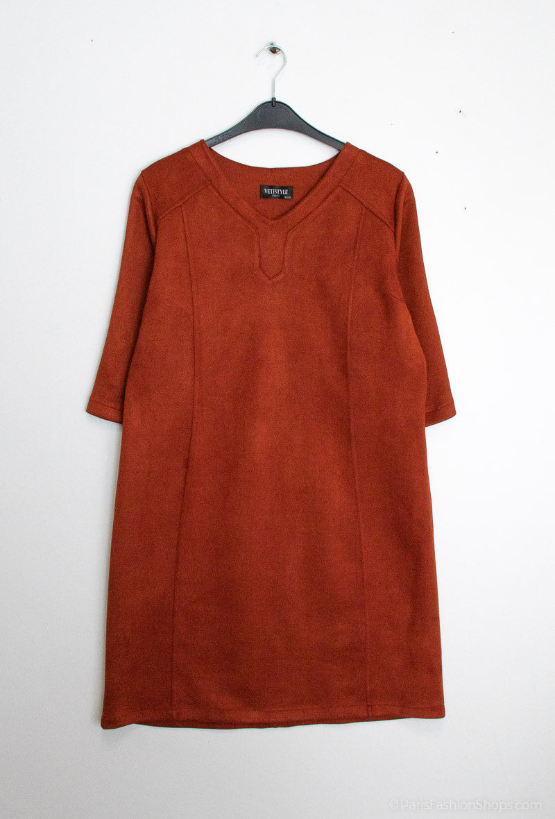 Plus Size Suede effect dress