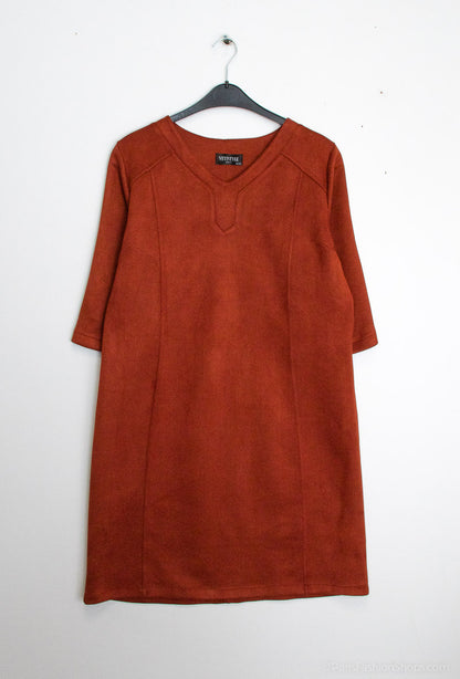 Plus Size Suede effect dress