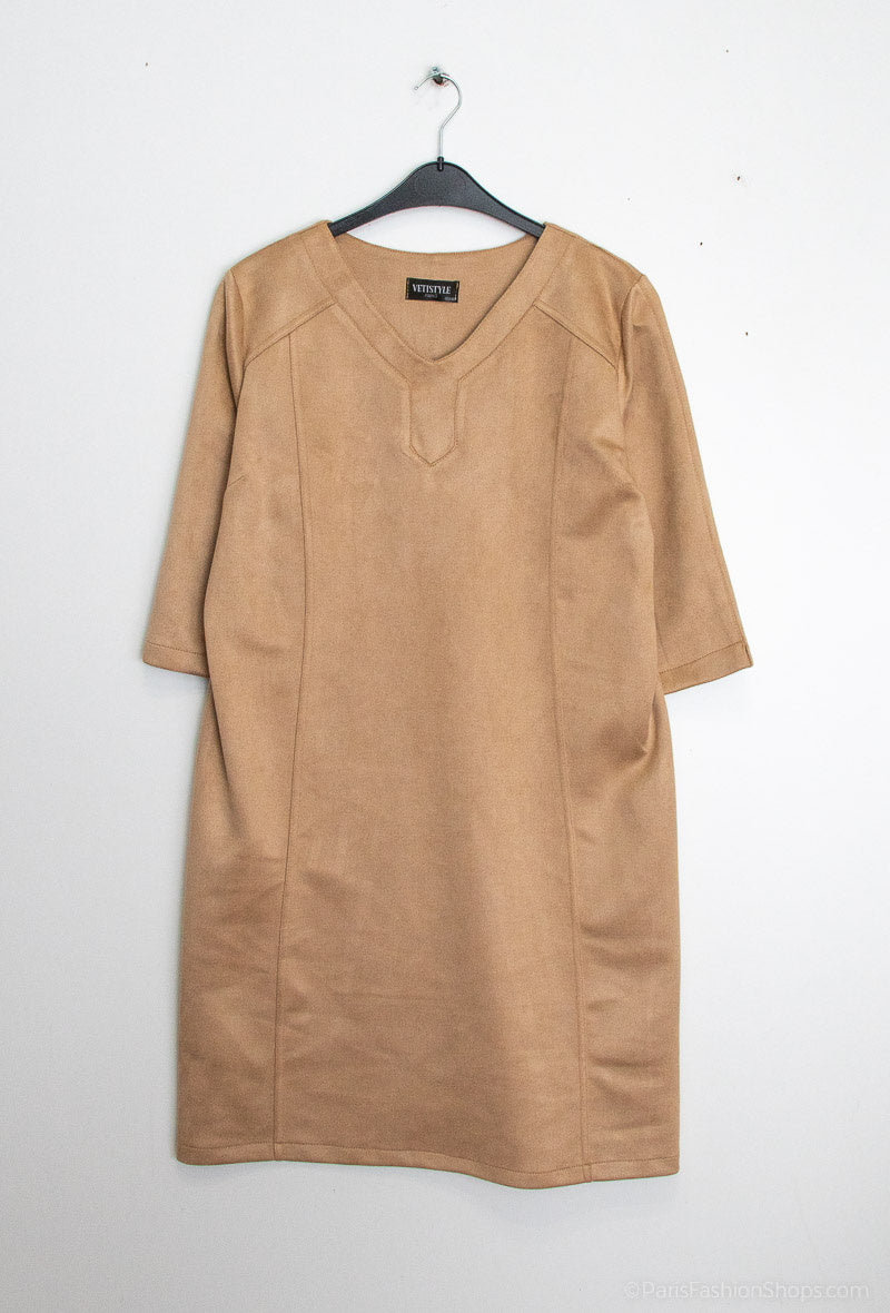 Plus Size Suede effect dress