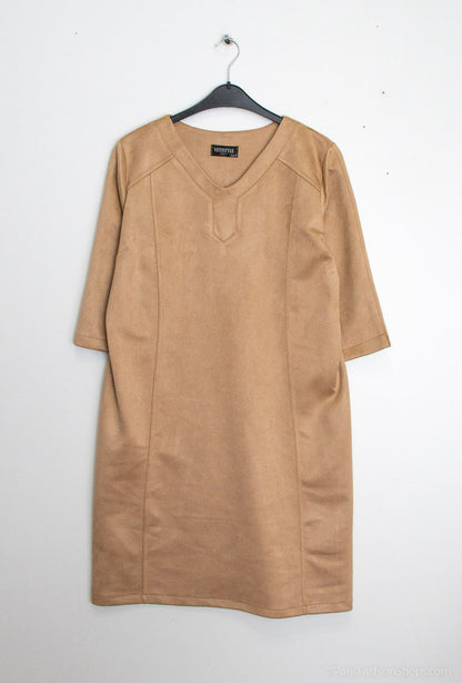 Plus Size Suede effect dress