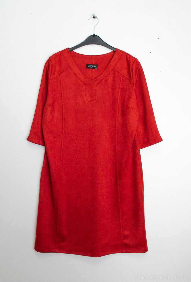 Plus Size Suede effect dress