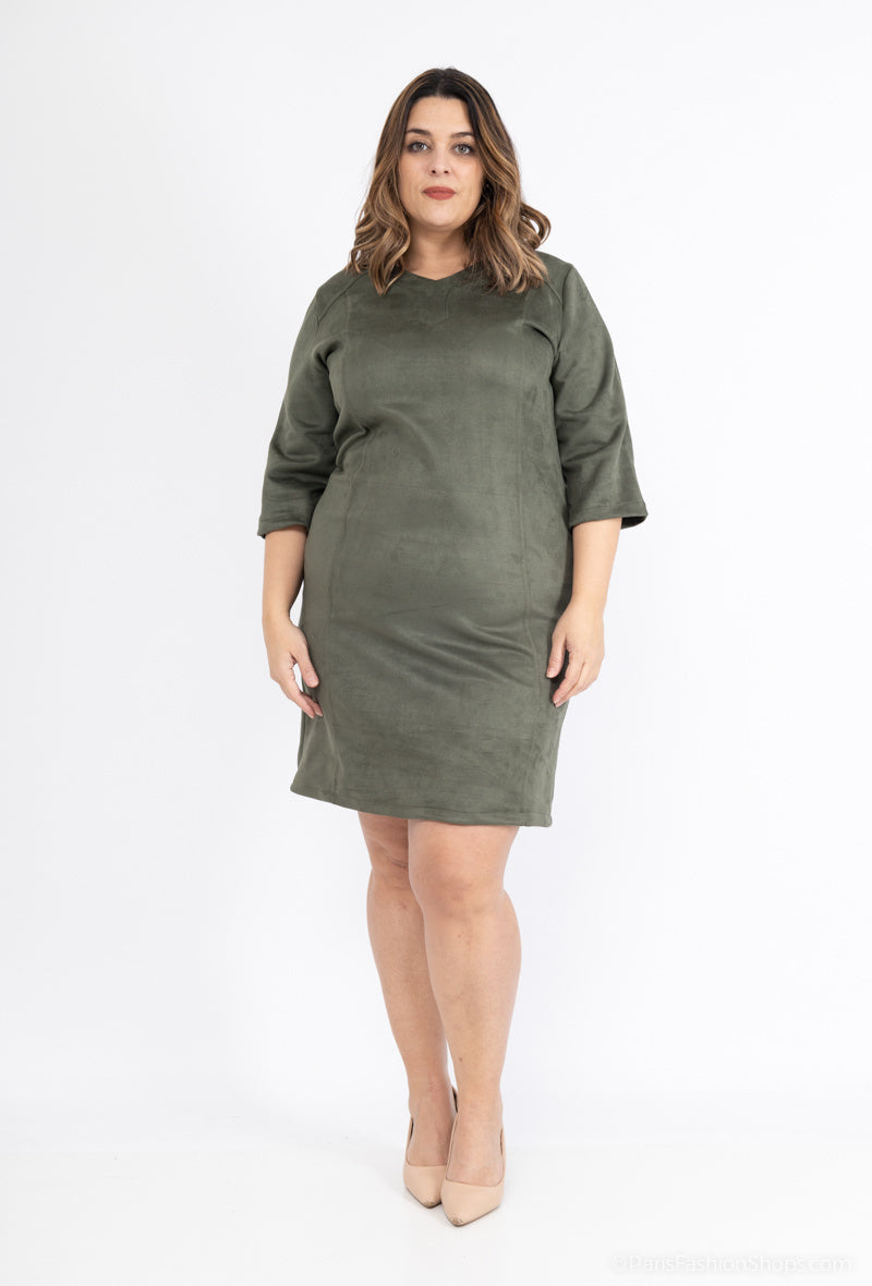 Plus Size Suede effect dress