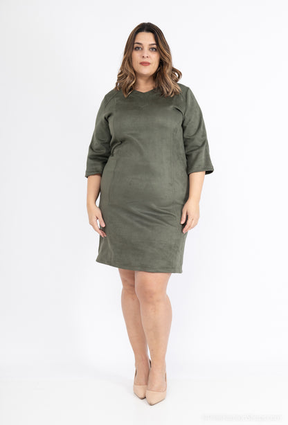 Plus Size Suede effect dress