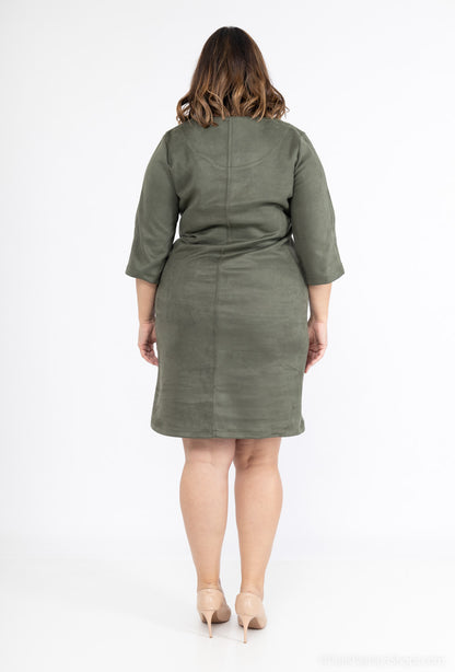 Plus Size Suede Effect Dress
