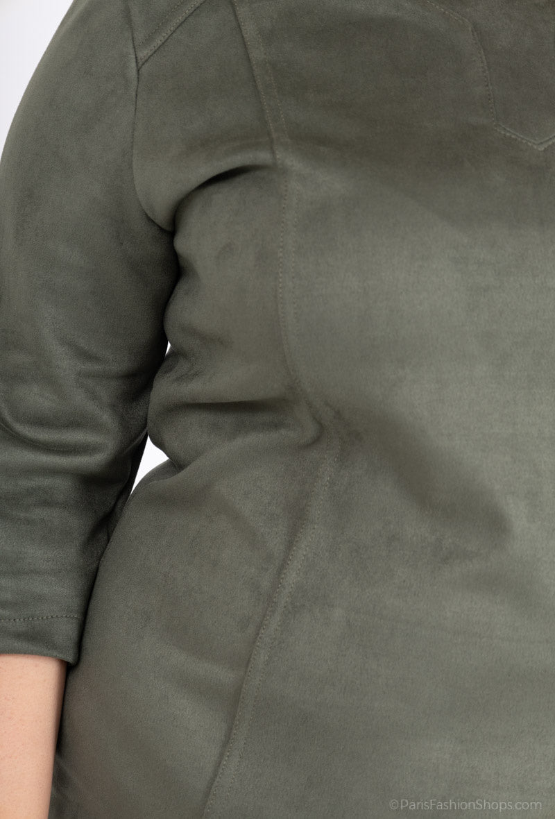 Plus Size Suede Effect Dress