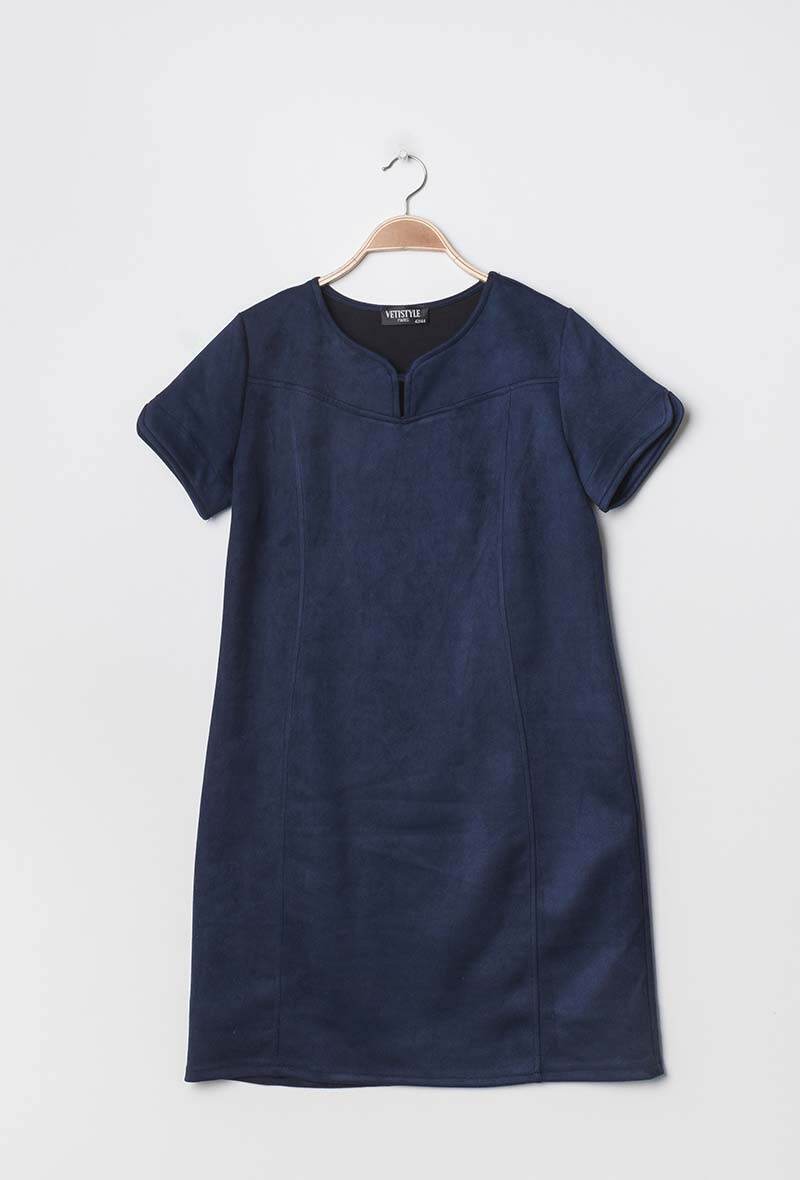 Plus Size Suede Klänning
