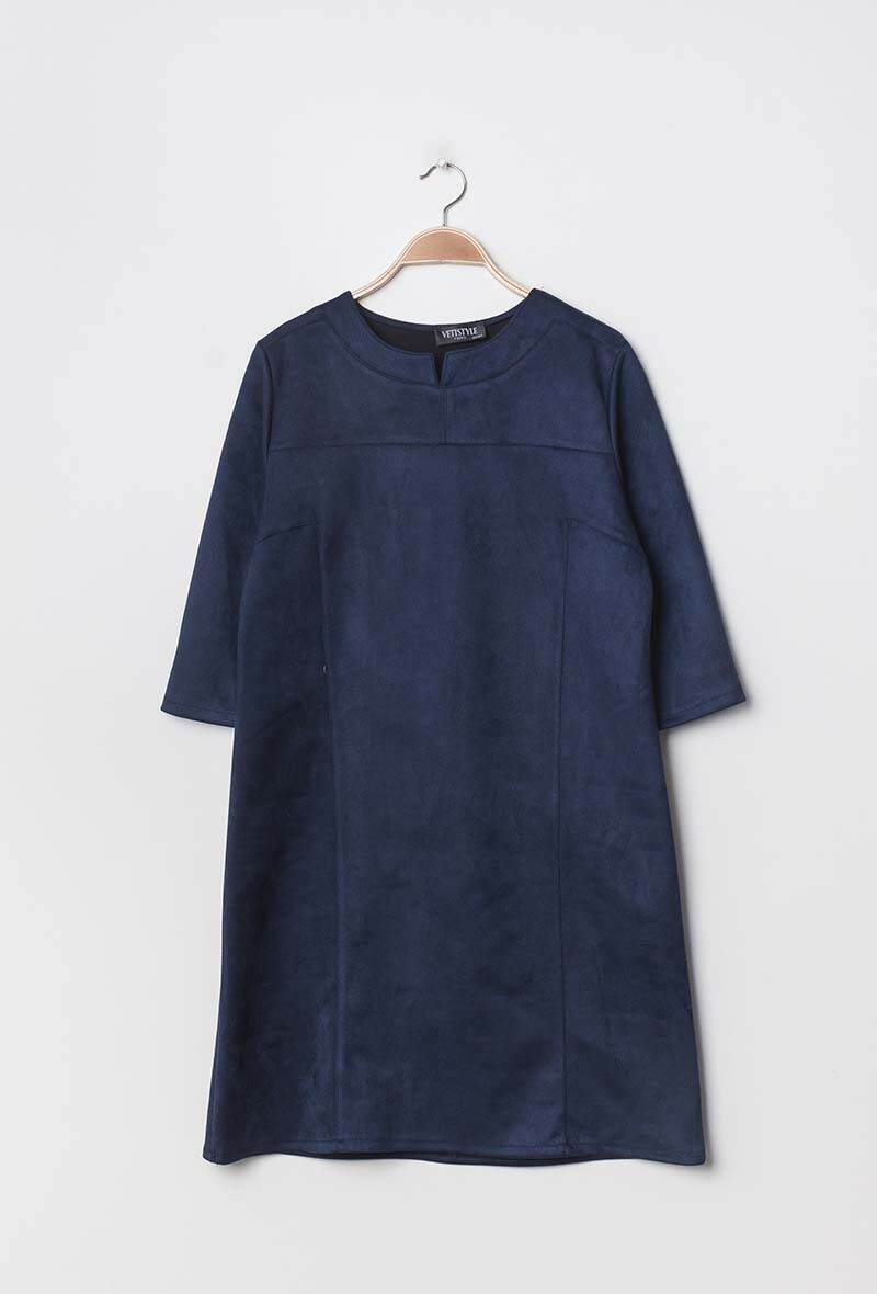 Plus Size Suede Klänning