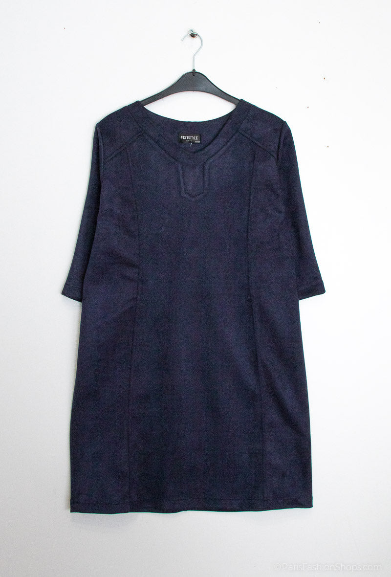 Plus Size Suede effect dress