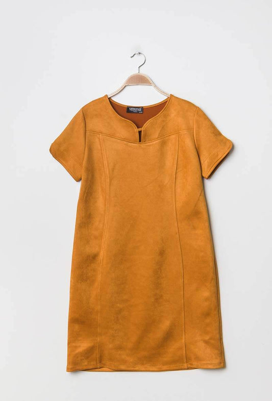 Plus Size Suede Klänning