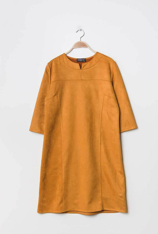 Plus Size Mock Suede Klänning