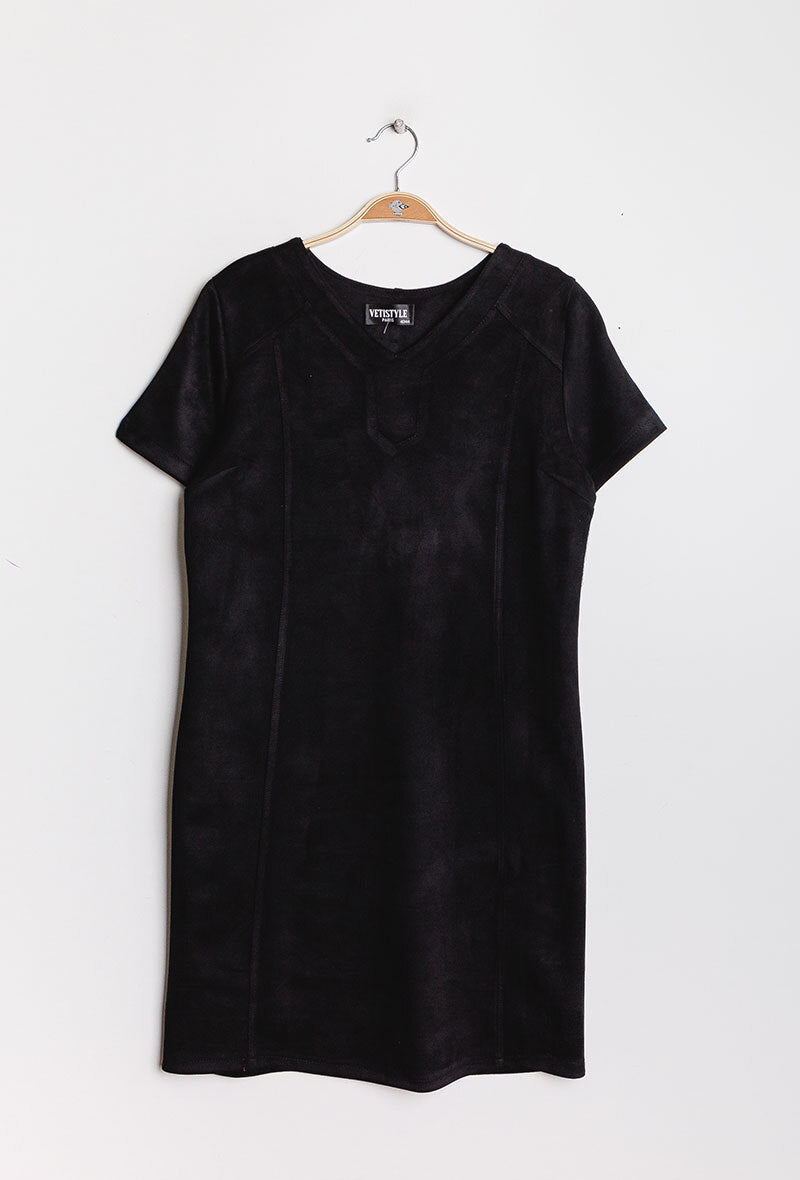 Plus Size Suede Dress for Elegant Occasions