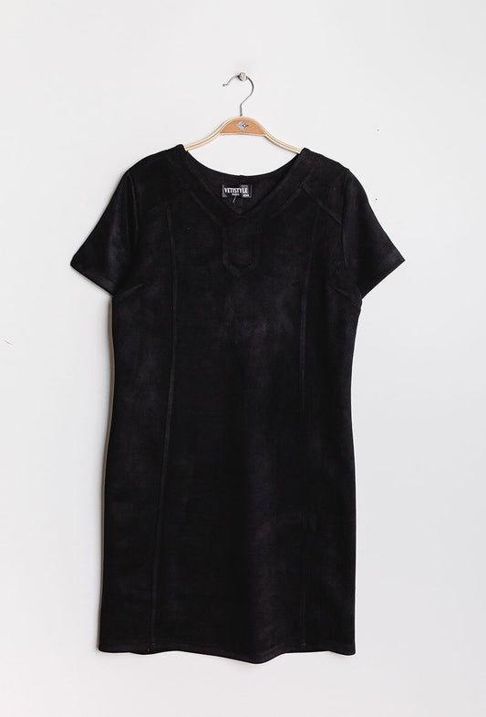 Plus Size Suede Dress for Elegant Occasions