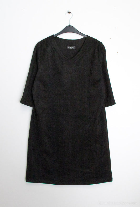 Plus Size Suede Effect Dress